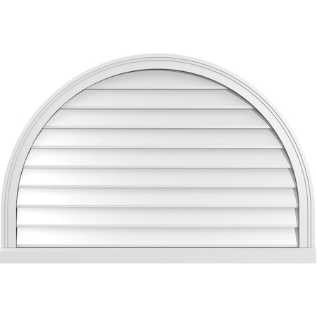 Ekena Millwork Round Top Surface Mount PVC Gable Vent w/ 2"W x 2"P Brickmould Sill Frame, 42"W x 28"H GVPRT42X2803SN